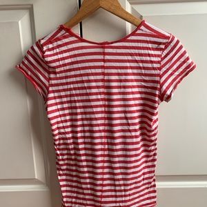 Free People Red and White Striped Tee